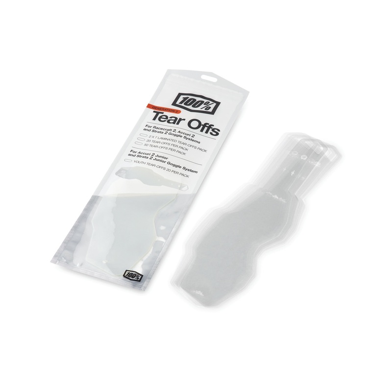 100% AC2/ST2 Junior Goggle Tear-Offs