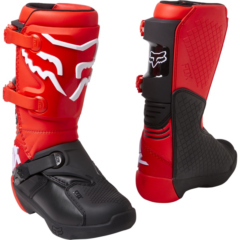 Fox Racing Youth Comp Boots|Flourescent Red|Black|Black/Pink|Youth Size 1|Youth Size 2|Youth Size 3|Youth Size 4|Youth Size 5|Youth Size 6|Youth Size 7|Youth Size 8