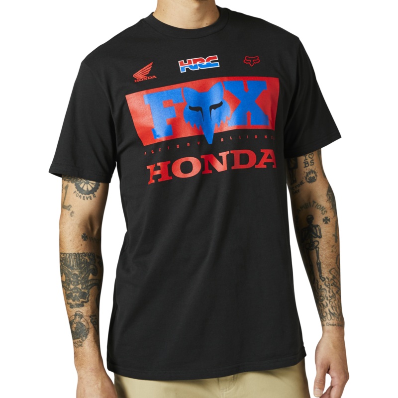 Fox Racing Honda Tee|Black|Flame Red|Small|Medium|Large|X-Large|2X-Large