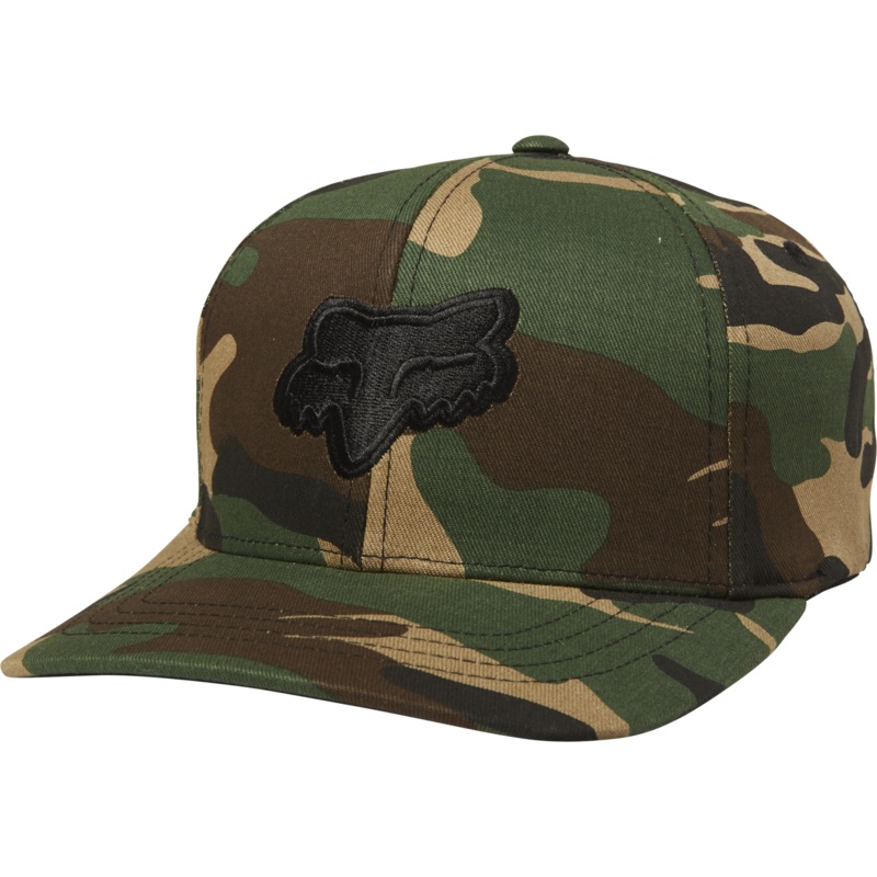Fox Racing Legacy Flexfit Hat|Camo|Black|Chili|Black/Black|Small/Medium|Large/X-Large