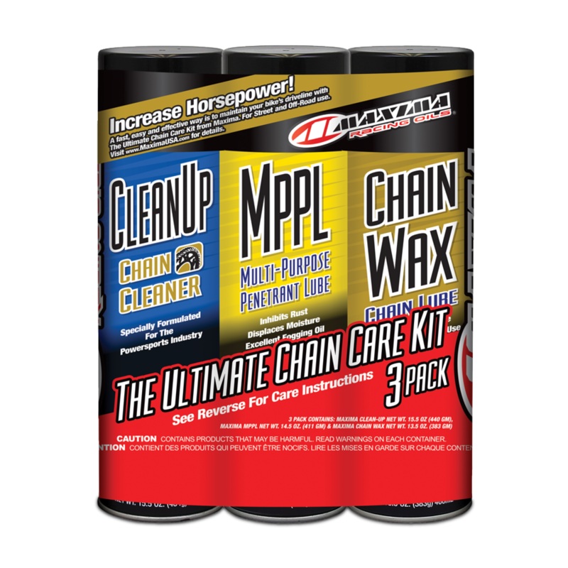 Maxima Racing Chain Wax Care Kit 3-Pack