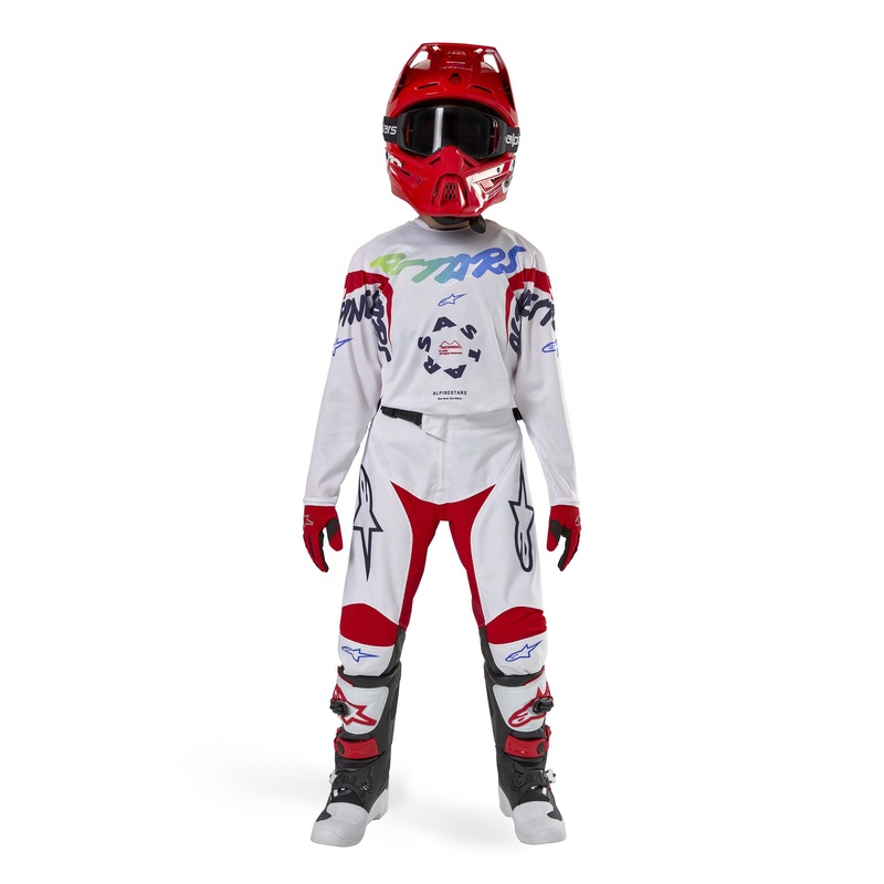 2024 Alpinestars Racer Hana White/Multicolor Gear Combo – Youth (6-13)