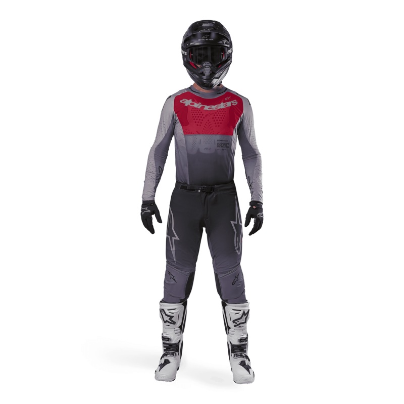 2024 Alpinestars Supertech Dade Iron/Red Berry Gear Combo