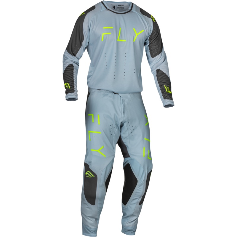 2024 Fly Racing Adult Evolution DST Ice Grey/Charcoal/Neon Green Gear Combo