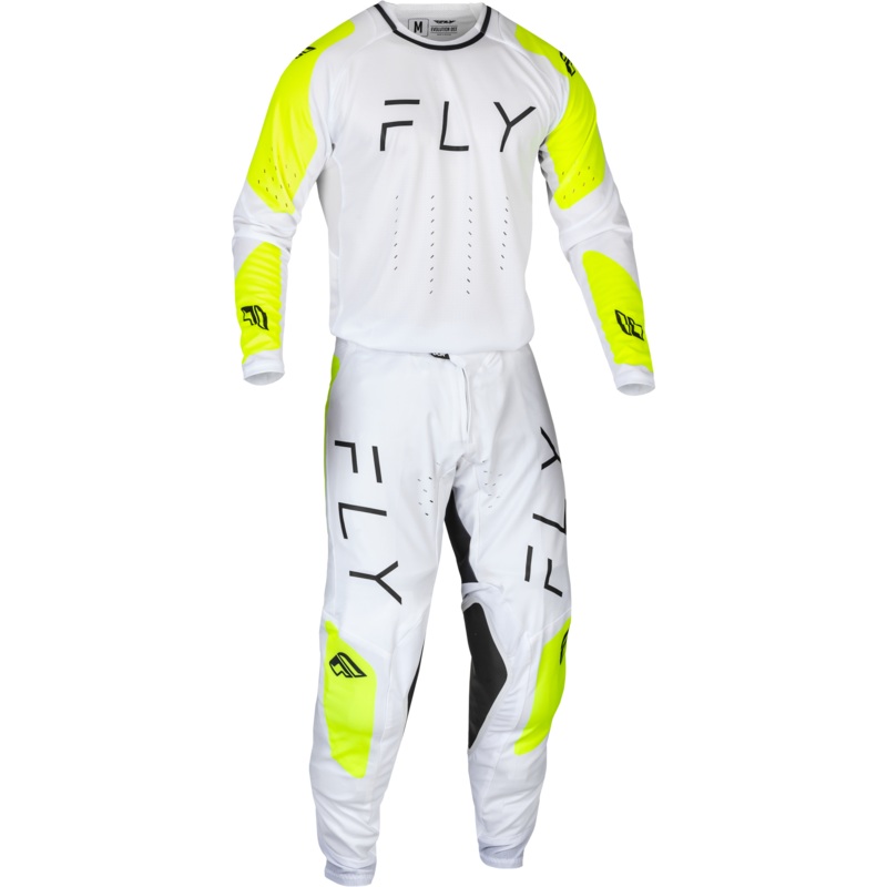 2024 Fly Racing Adult Evolution DST White/Hi-Vis Gear Combo