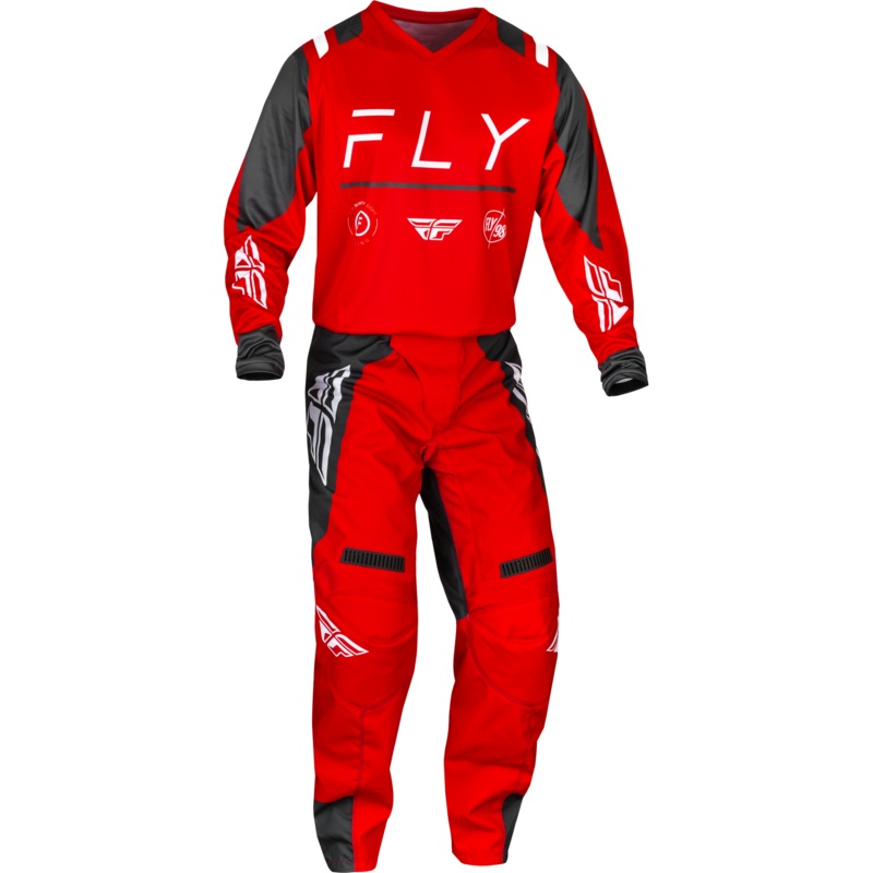 2024 Fly Racing Adult F-16 Red/Charcoal/White Gear Combo