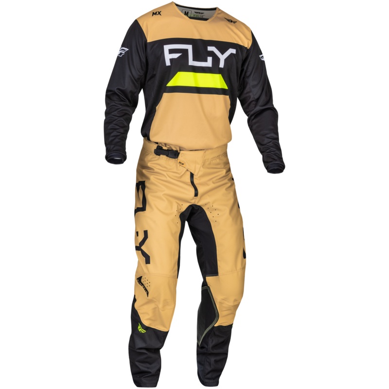 2024 Fly Racing Kinetic Reload Khaki/Black/Hi-Vis Gear Combo – Adult