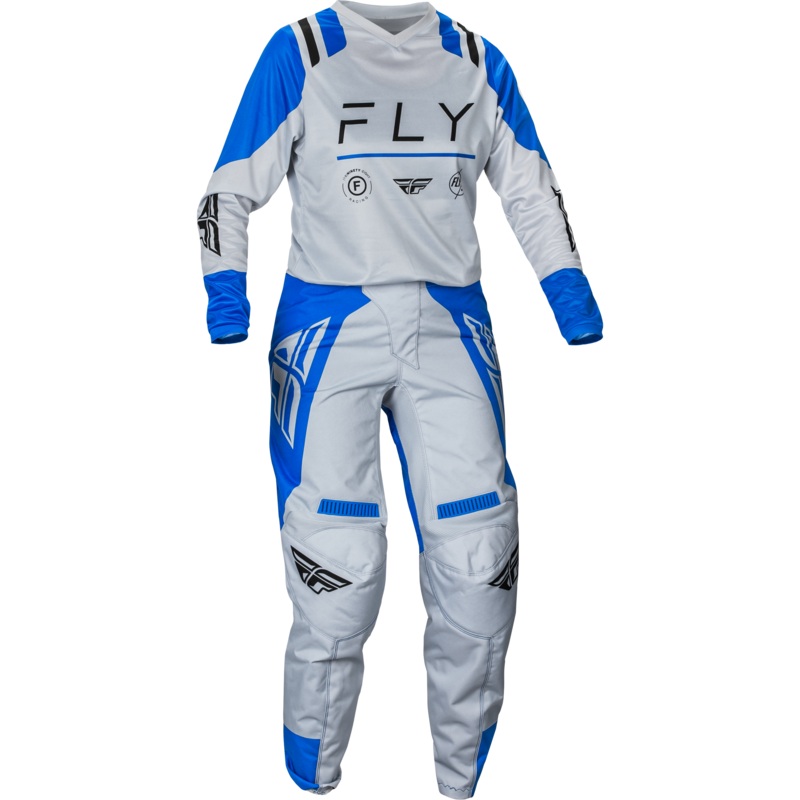 2024 Fly Racing Women’s F-16 Arctic Grey/Blue Gear Combo