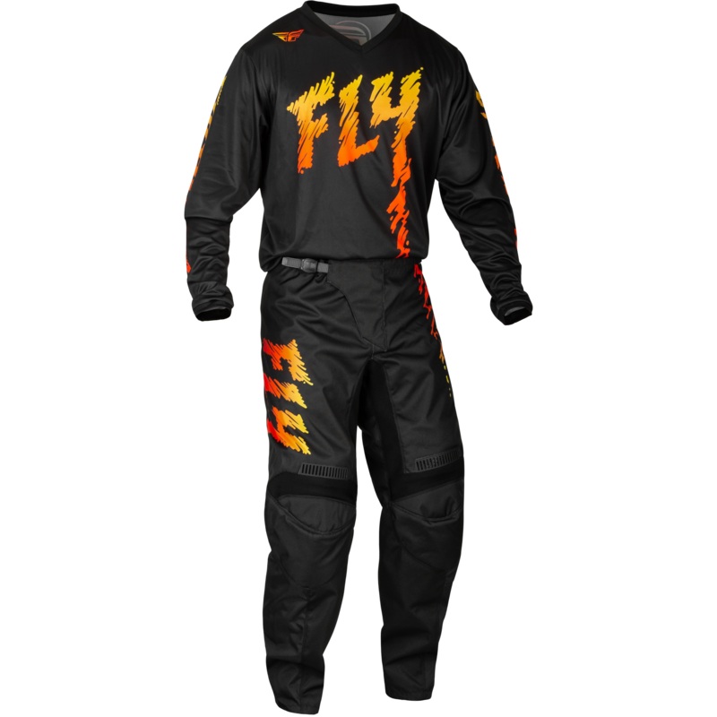 2024 Fly Racing Youth F-16 Black/Yellow/Orange Gear Combo