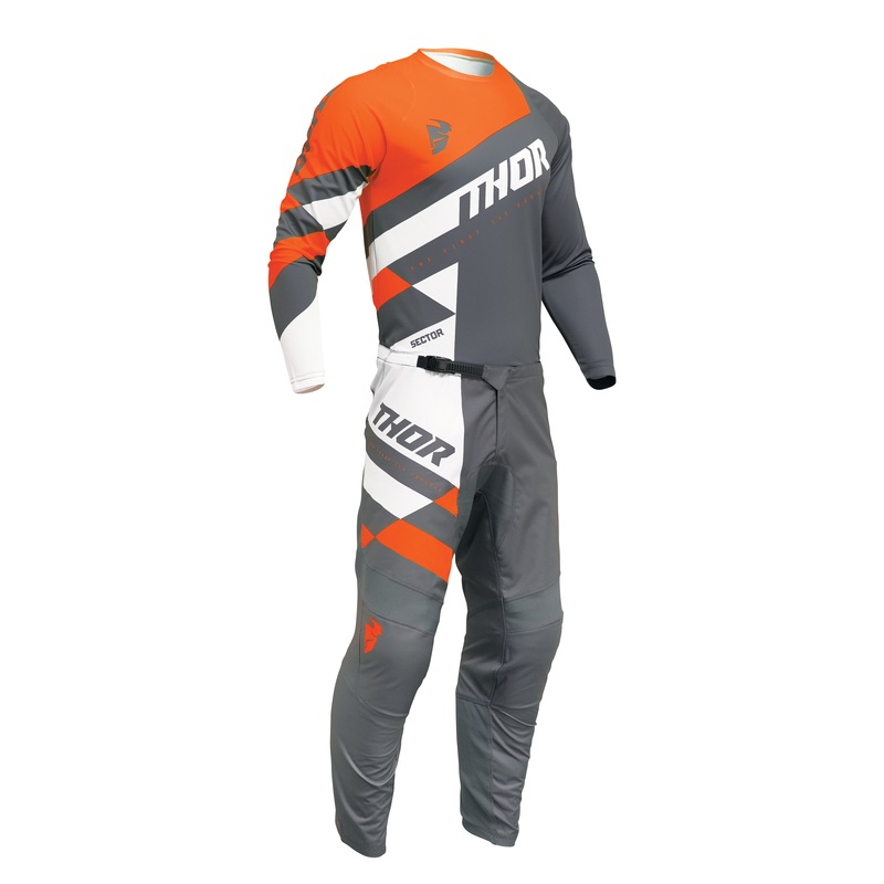 2024 Thor Racing Adult Sector Checker Charcoal/Orange Gear Combo