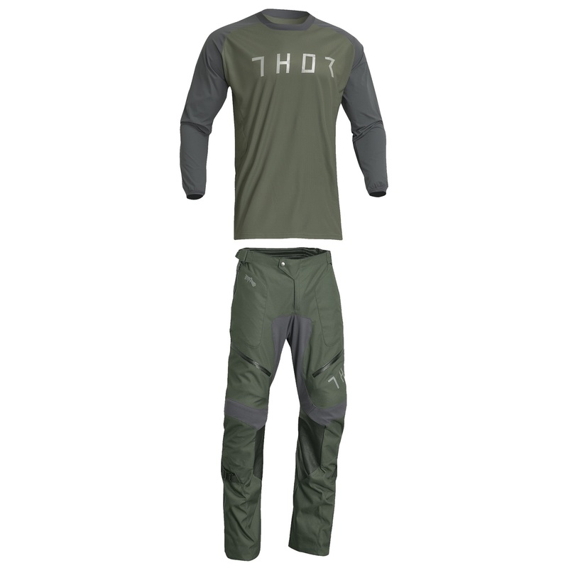 2024 Thor Racing Adult Terrain Over-The-Boot Army/Charcoal Gear Combo