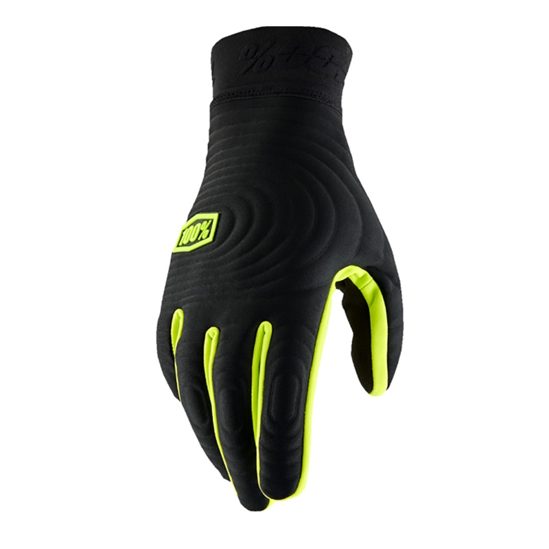 100% Brisker Xtreme Gloves|Black/Fluo Yellow|Charcoal|Small|Medium|Large|X-Large|2X-Large