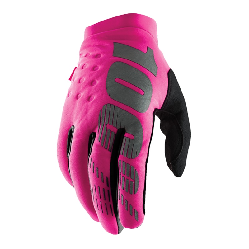 100% Women’s Brisker Gloves|Neon Pink|Black/Gray|Small|Medium|Large|X-Large