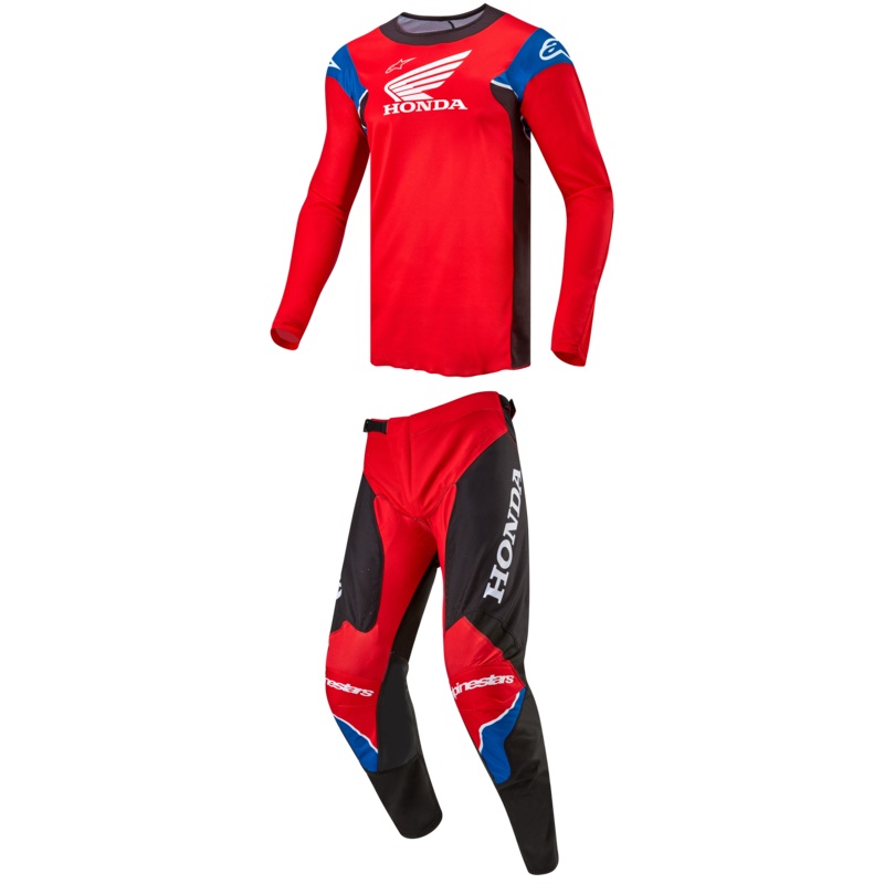 2024 Alpinestars Honda Racer Iconic Bright Red/Black/White Gear Combo