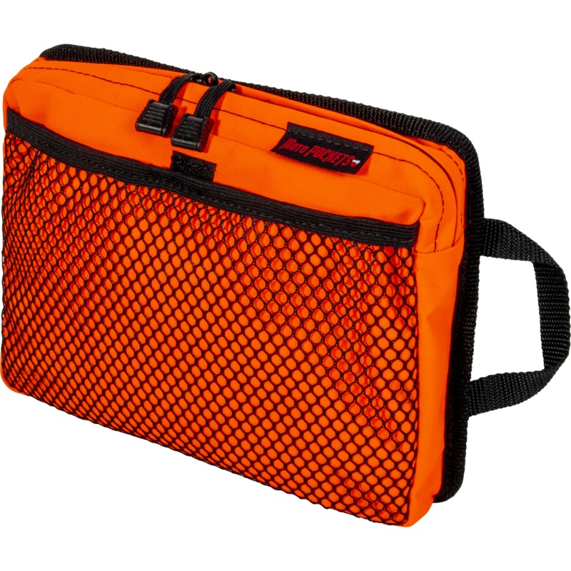 Moto Pockets Top Case Lid Bag|High-Vis Orange|Black