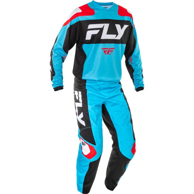 2025 Fly Racing Adult F-16 Cyan/Black/White Gear Combo