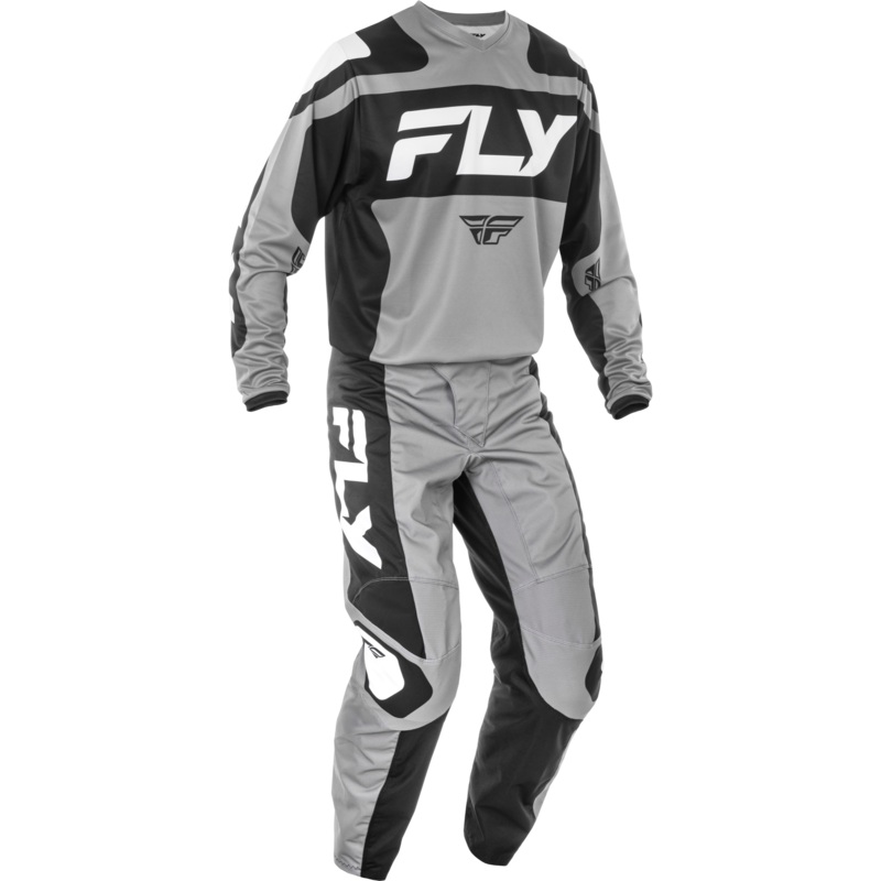 2025 Fly Racing Adult F-16 Grey/Black/White Gear Combo