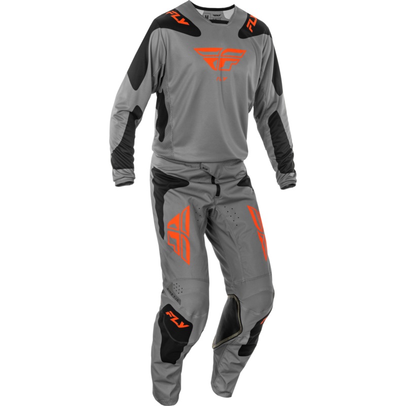 2025 Fly Racing Adult Kinetic Sym Grey/Orange/Black Gear Combo