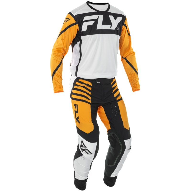 2025 Fly Racing Adult Lite White/Black/Mustard Gear Combo