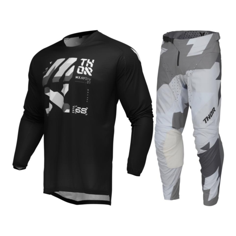 2025 Thor Racing Adult Launchmode Brave Black/Gray Gear Combo