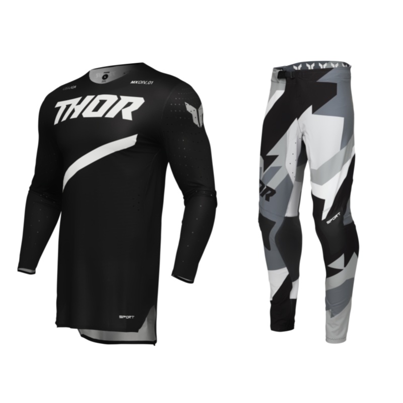 2025 Thor Racing Adult Sportmode Brave Black Gear Combo