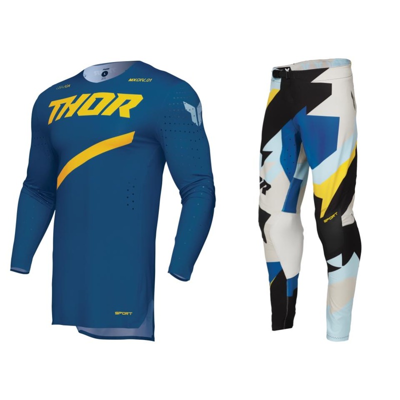 2025 Thor Racing Adult Sportmode Brave Blue Gear Combo