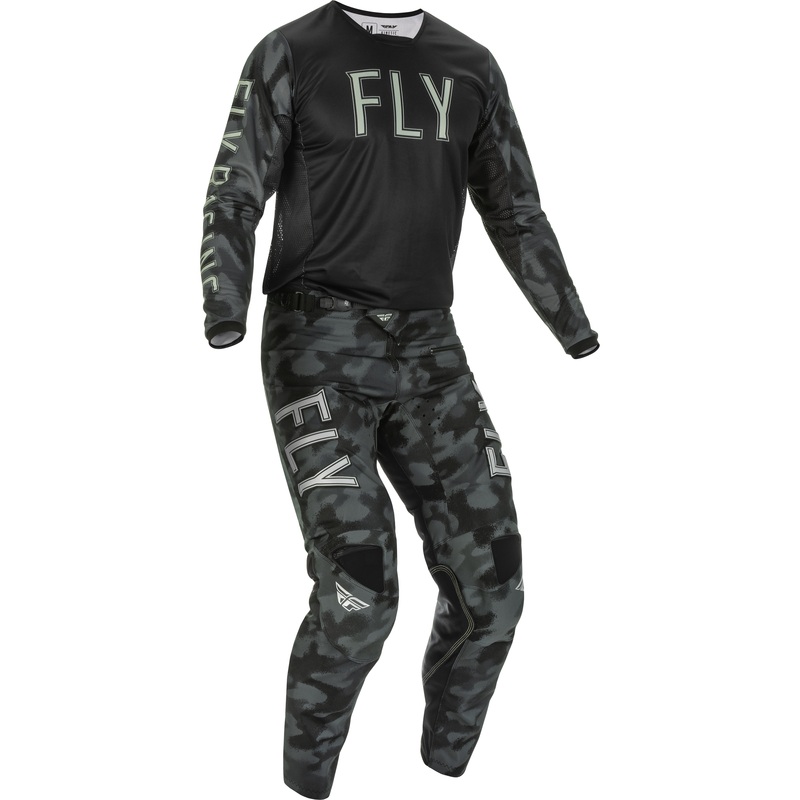 2022 Fly Racing Adult Kinetic SE Tactic Grey/Black/Camo Gear Combo