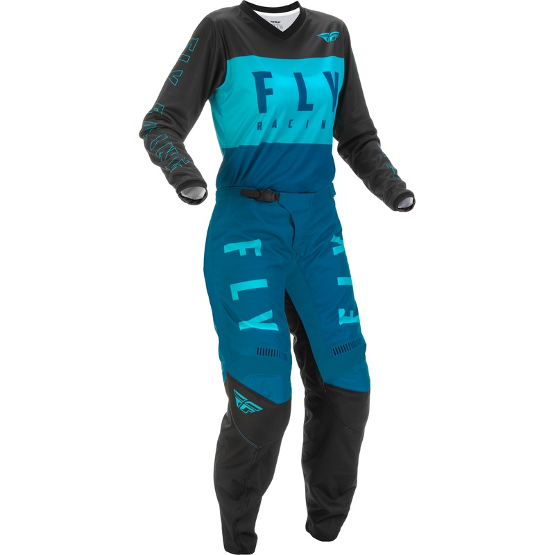 2022 Fly Racing Youth Aqua/Dark Teal/Black F-16 Gear Combo