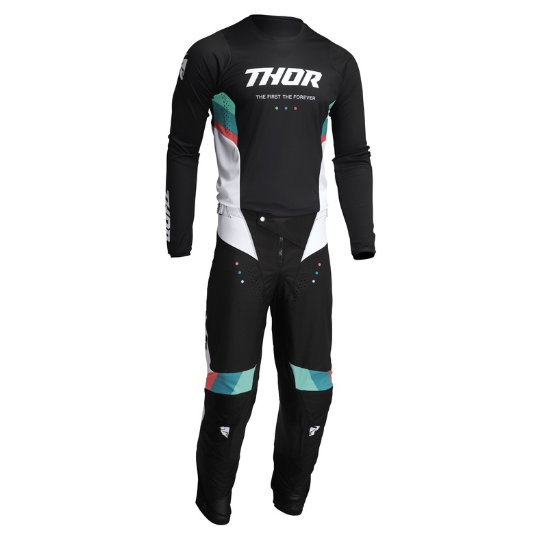 2022 Thor Racing Adult React Pulse White/Black Gear Combo