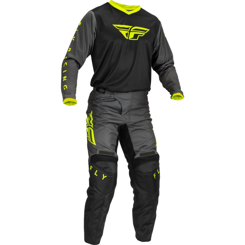 2023 Fly Racing Adult F-16 Black/Grey/Hi-Vis Gear Combo