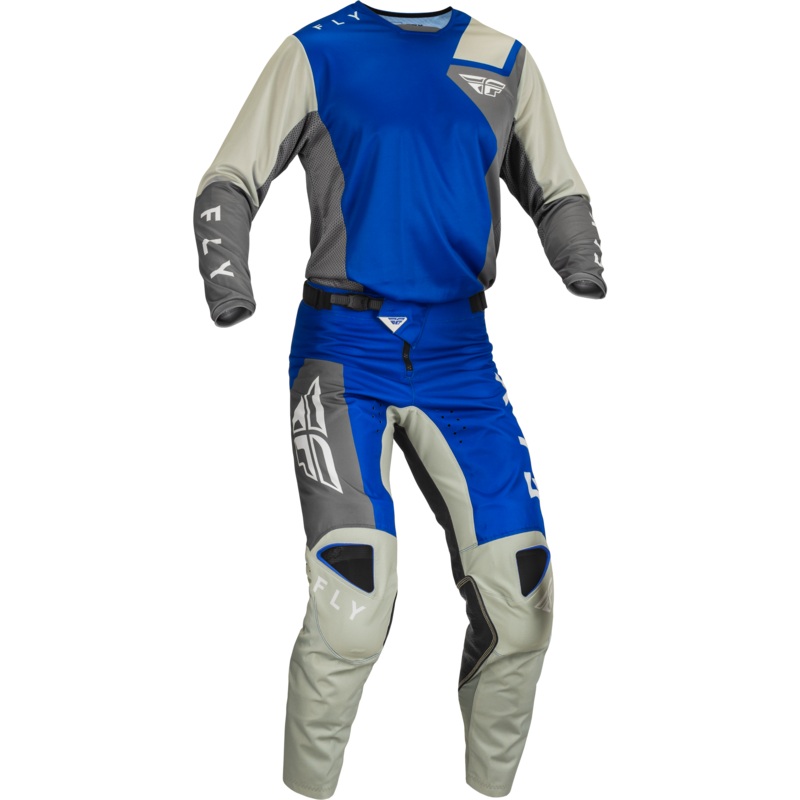 2023 Fly Racing Adult Kinetic Jet Blue/Grey/White Gear Combo