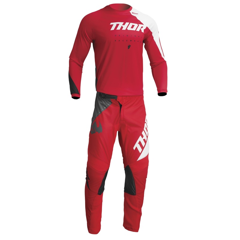 2023 Thor Sector Edge Red/White Gear Combo