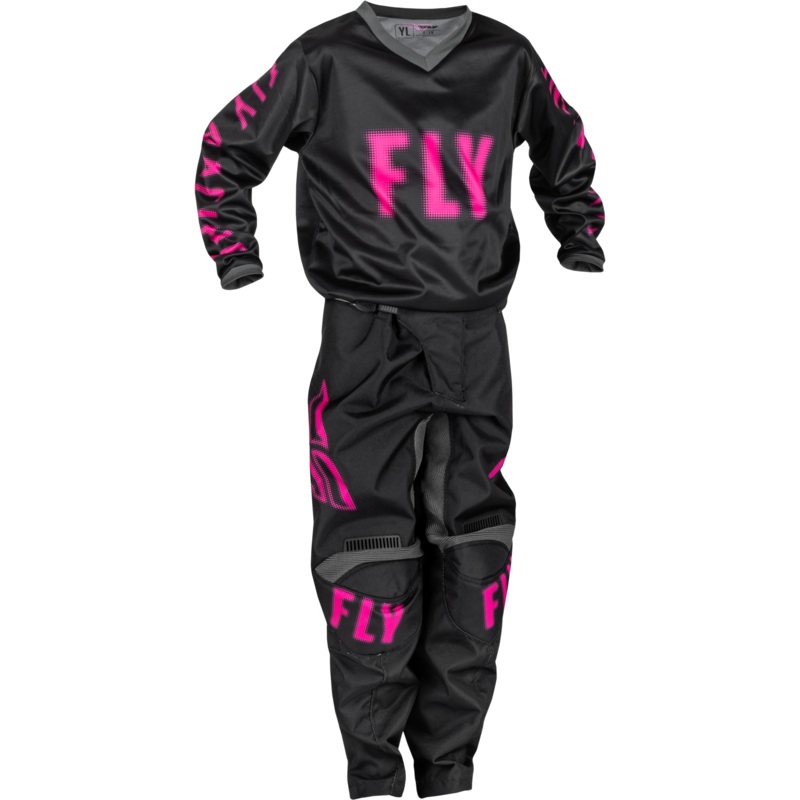 2024 Fly Racing Youth F-16 Black/Pink Gear Combo