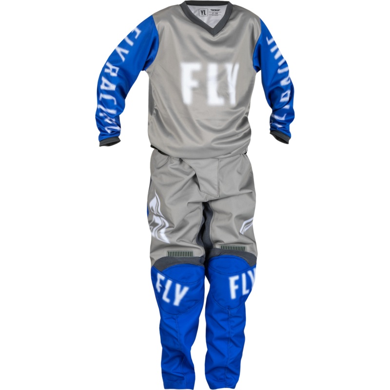2024 Fly Racing Youth F-16 Grey/Blue Gear Combo