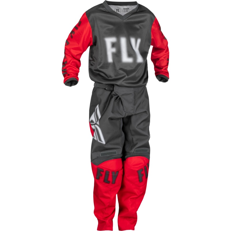 2024 Fly Racing Youth F-16 Grey/Red Gear Combo