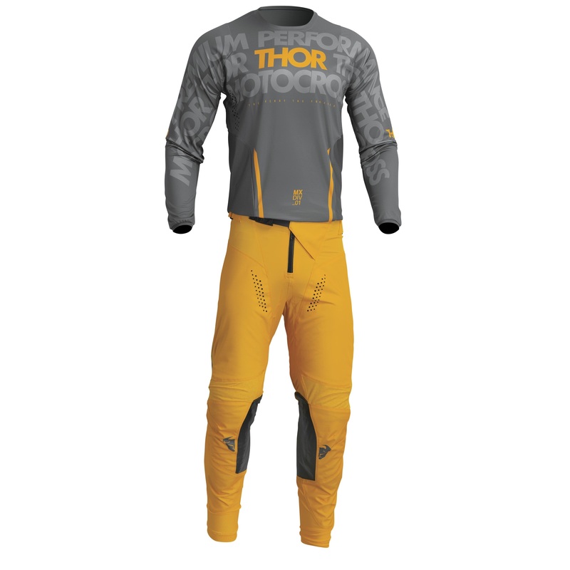 2024 Thor Pulse Mono Dark Gray/Yellow Gear Combo