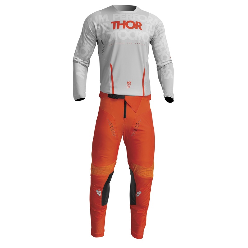 2024 Thor Pulse Mono Light Gray/Orange Gear Combo