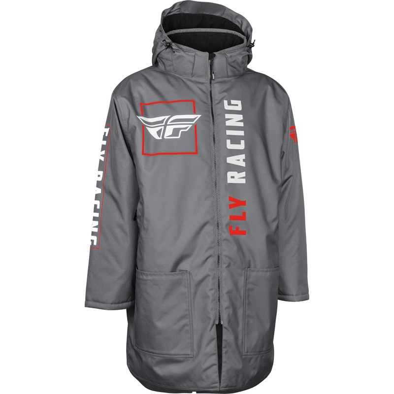 Fly Racing Pit Coat|Grey/Red|Black/Grey