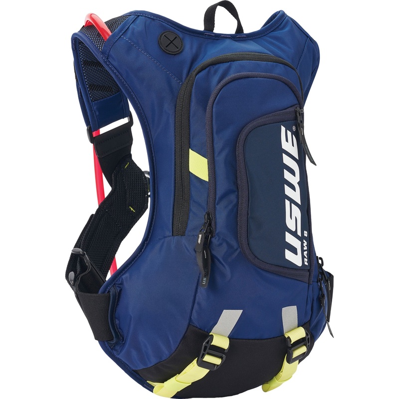 USWE Raw 8 Hydration Pack|Factory Blue|Carbon Black|Factory Orange