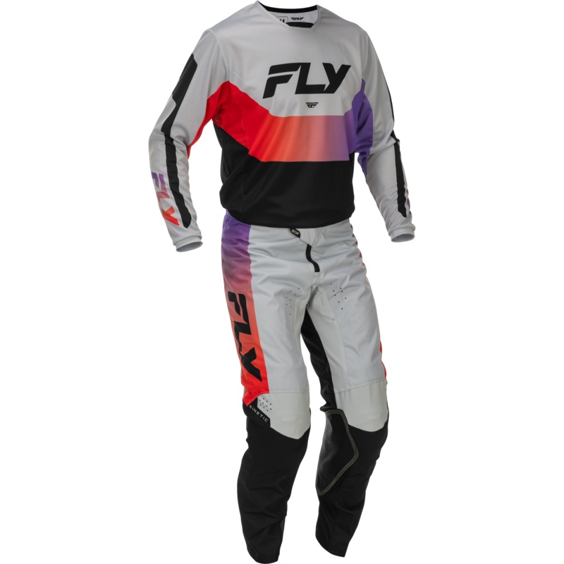 2026 FLY Racing Adult Kinetic Gear Combo – Grey/Red/Purple/Black