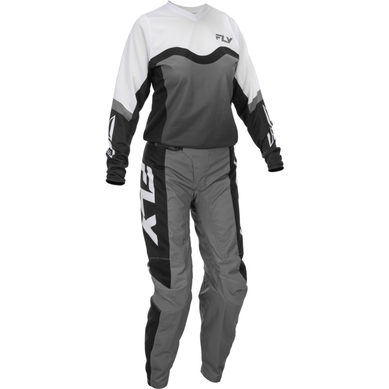 2026 FLY Racing Adult Women’s F-16 Gear Combo – Grey/Black/White