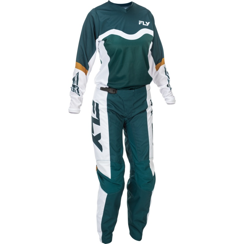 2026 FLY Racing Adult Women’s F-16 Gear Combo – Teal/White/Gold