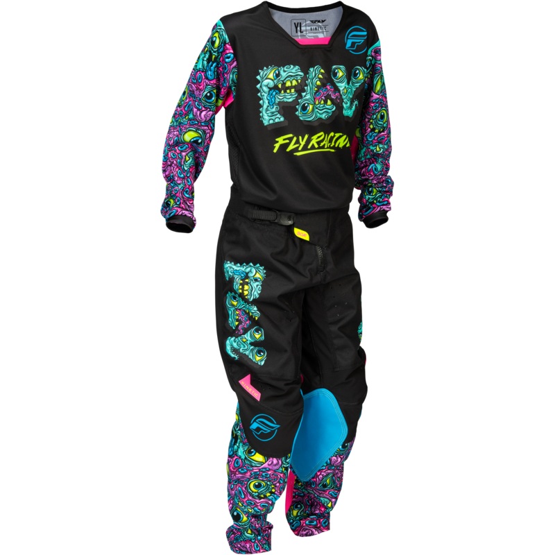 2026 FLY Racing Youth Kinetic Mutant Gear Combo – Black/Multi Color