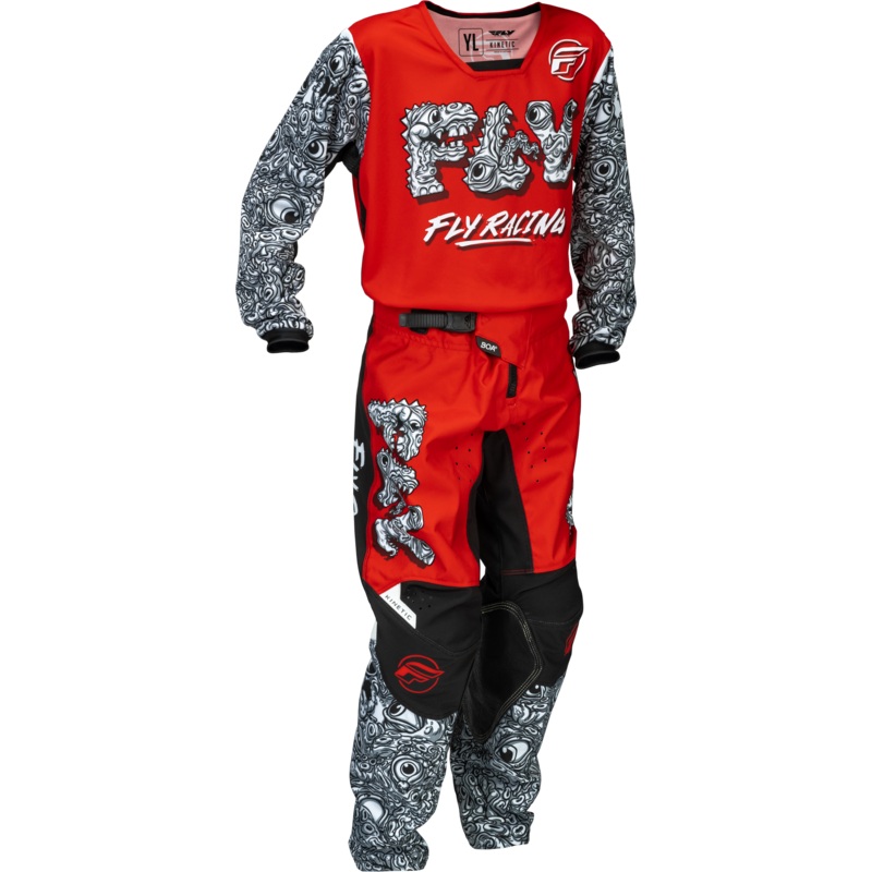 2026 FLY Racing Youth Kinetic Mutant Gear Combo – Red/White/Black