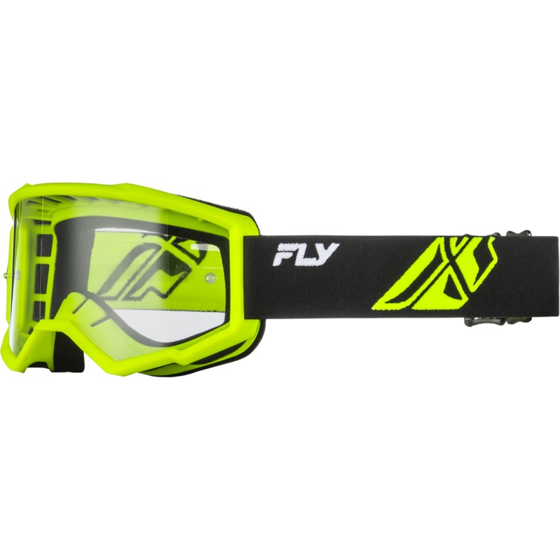 FLY Racing Youth Focus Goggle|Black/Hi-Vis (Clear Lens)|Black/Khaki (Clear Lens)|Black/Orange (Clear Lens)|Black/Pink (Clear Lens)|Black/White (Clear Lens)|Blue/White (Clear Lens)|Grey/Pink (Clear Lens)|Olive/Grey (Clear Lens)|Red/Black (Clear Lens)|One S