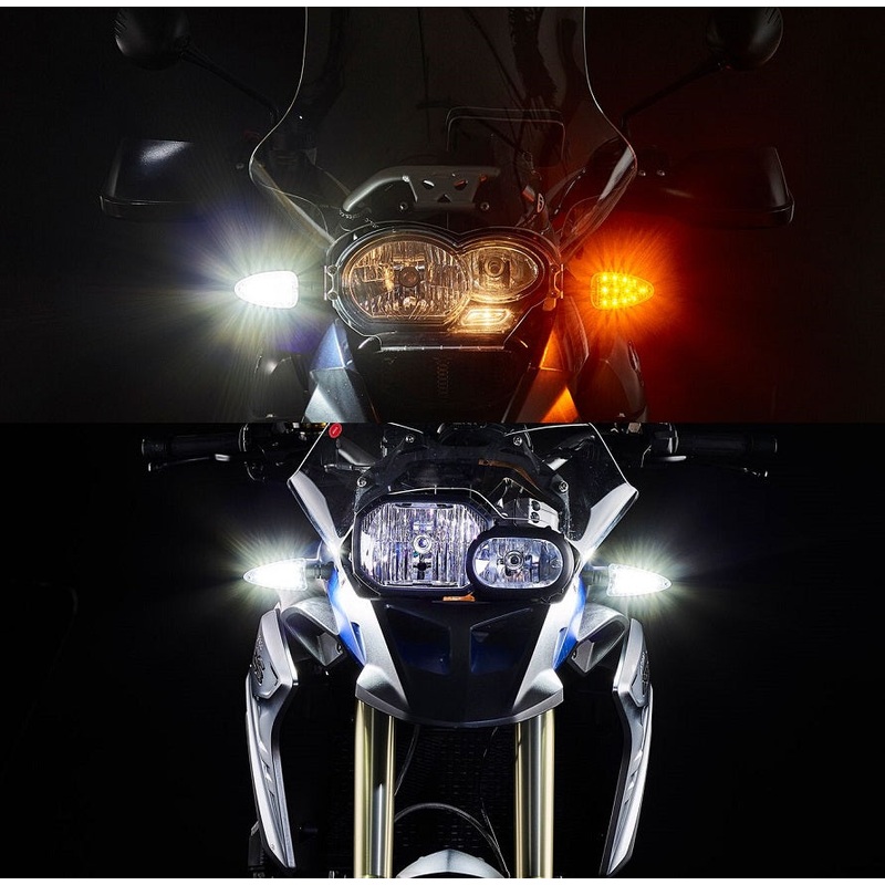 Weiser 2-in-1 Extreme LED Front Turn Signal/Driving Light Insert for BMW Motorcycles (Pair)