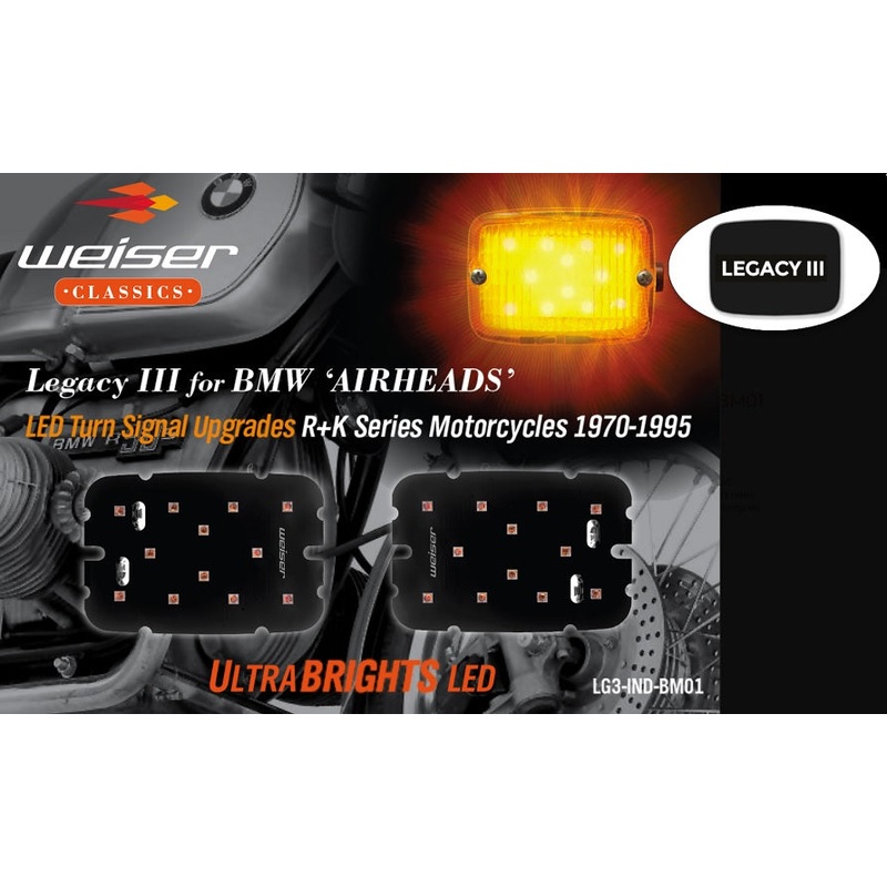 Weiser Airhead Legacy III UltraBright LED Turn Signal Insert for BMW Motorcycles