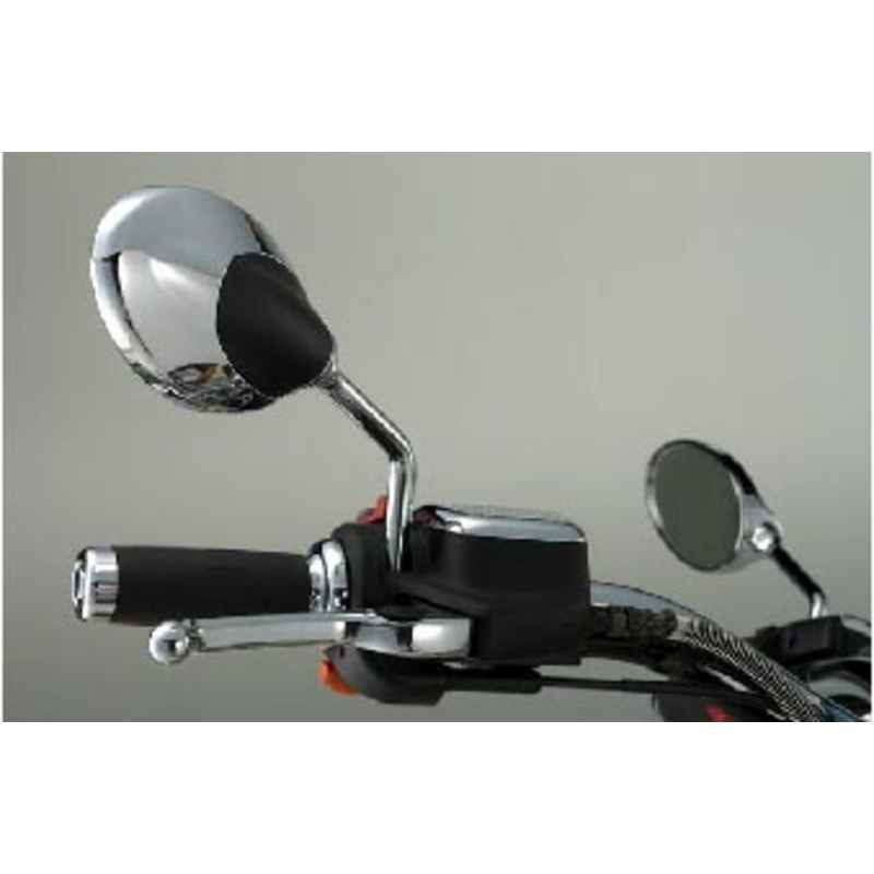 BMW Chrome and Black Oval Mirror Set