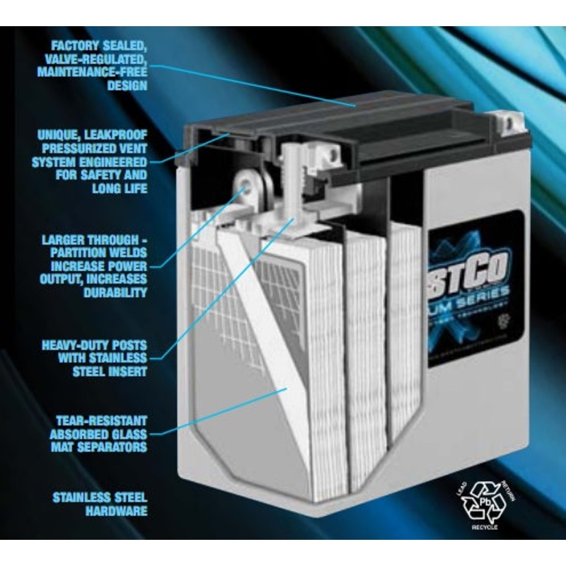 WestCo WCP14 Platinum AGM Battery for BMW Motorcycles