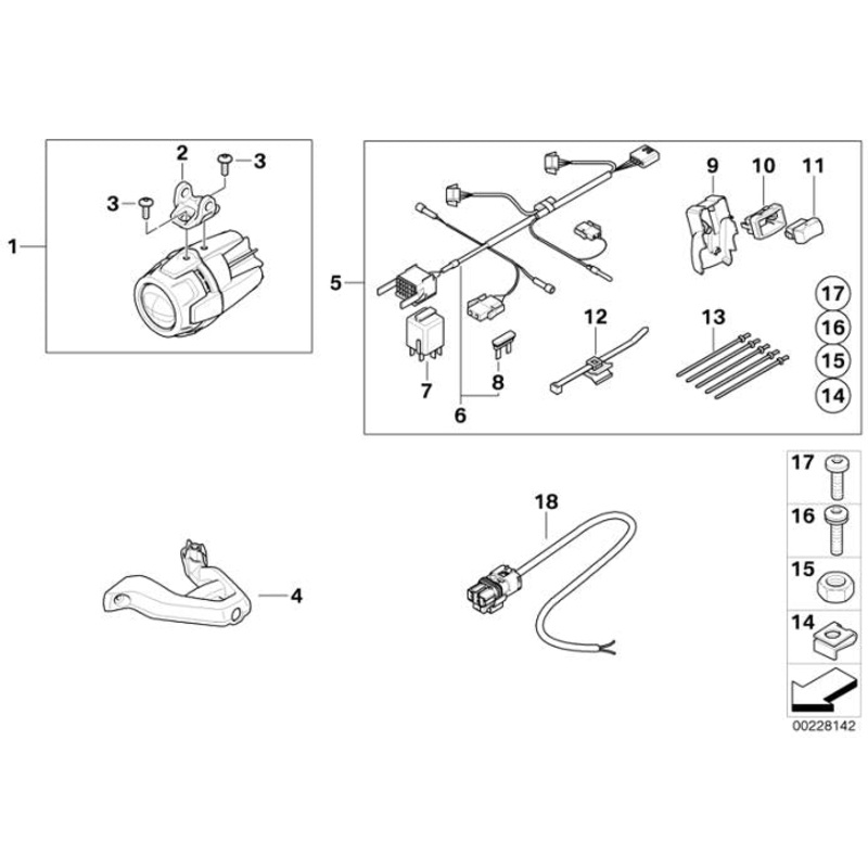 BMW R1200GS (08-12) LED Driving Light Kit